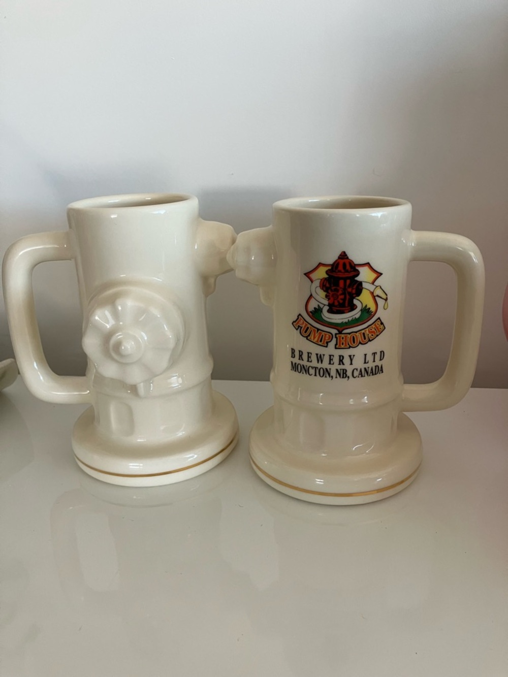 Cream Ceramic Beer Stein - Pump House Brewery Moncton NB